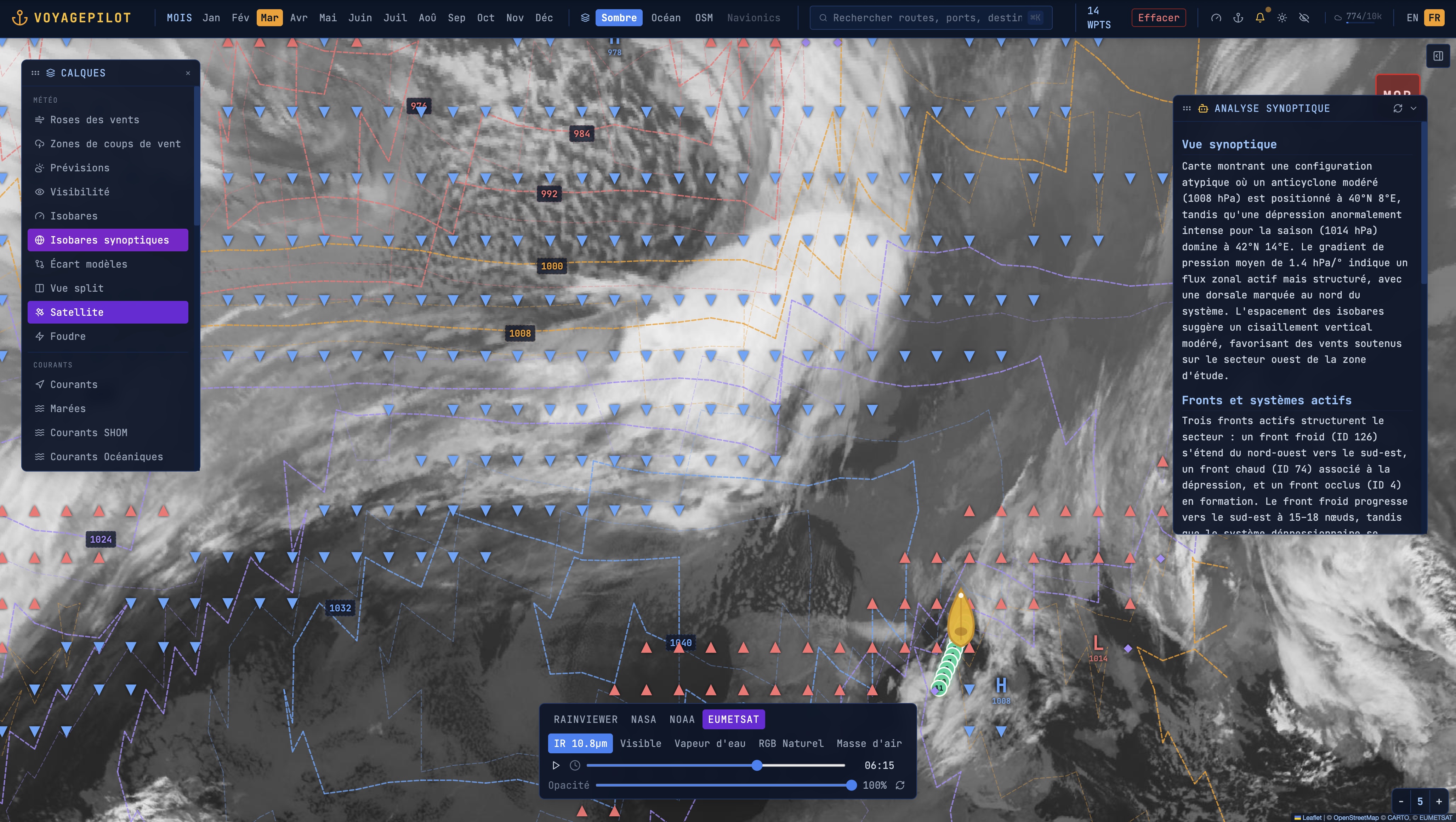 Isobares & fronts atmosphériques